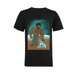 Samoan in Space Men's V-Neck T-shirt  Big Size(USA Size) (Model T10)