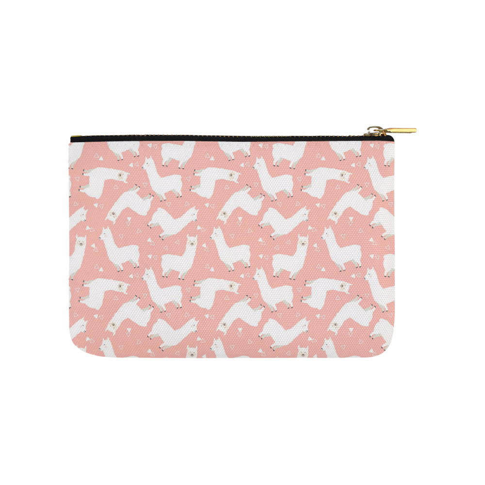 Pink Llama Pattern Carry-All Pouch 9.5''x6''