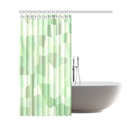 Pastel Greens Mosaic Shower Curtain 69"x72"