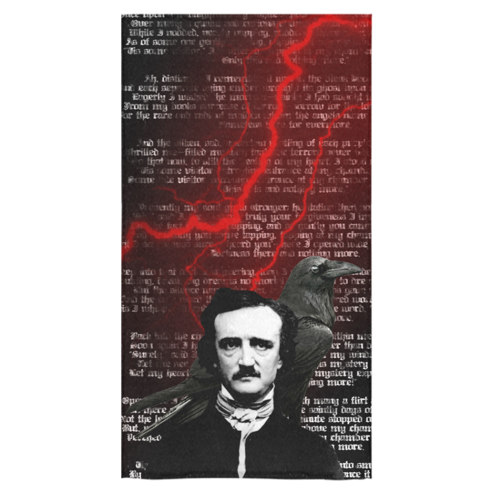 Edgar Allan Poe red Bath Towel 30"x56"