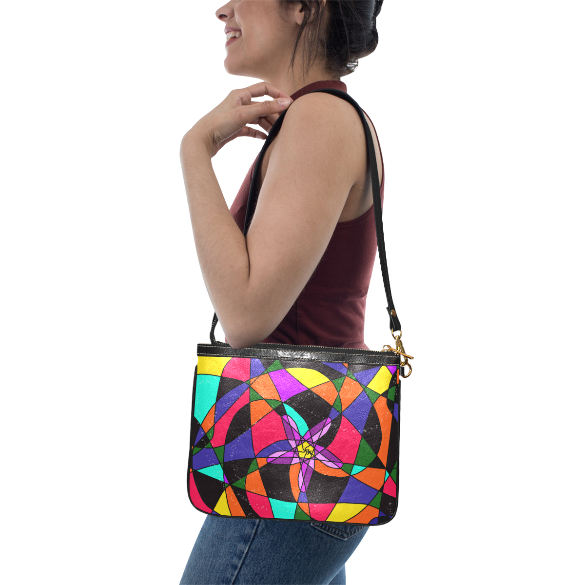 Abstract Design S 2020 Small Shoulder Bag (Model 1710)