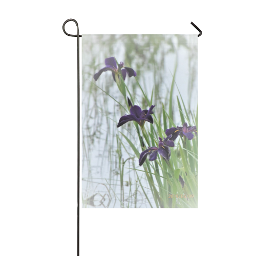 Black Gamecock Iris Garden Flag 12‘’x18‘’（Without Flagpole）