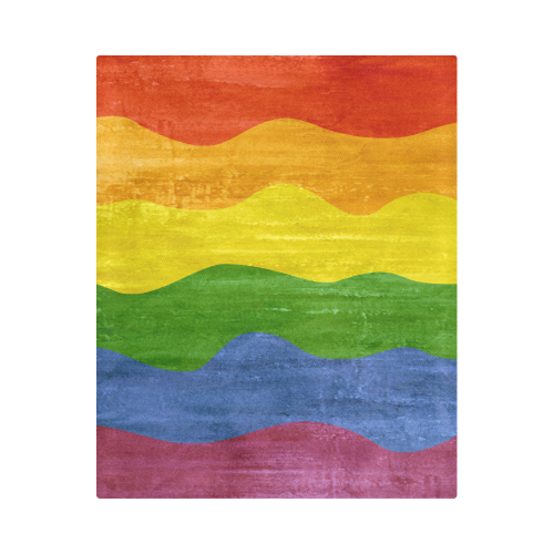 Gay Pride - Rainbow Flag Waves Stripes 3 Duvet Cover 86"x70" ( All-over-print)