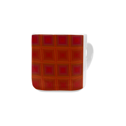 Red orange golden multicolored multiple squares Heart-shaped Mug(10.3OZ)