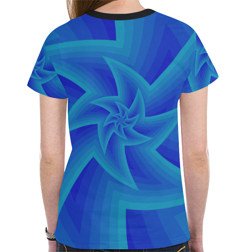 Blue star net New All Over Print T-shirt for Women (Model T45)