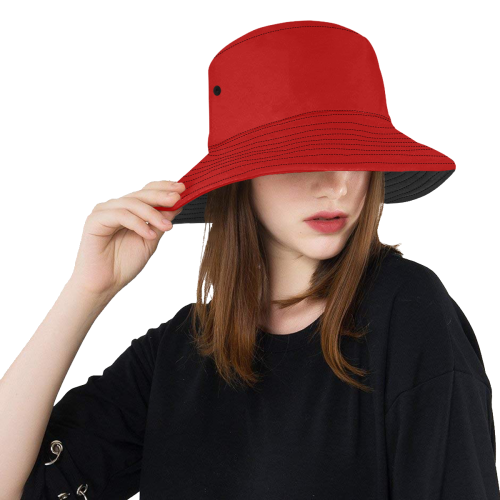 Royal Rose Red Solid Color All Over Print Bucket Hat