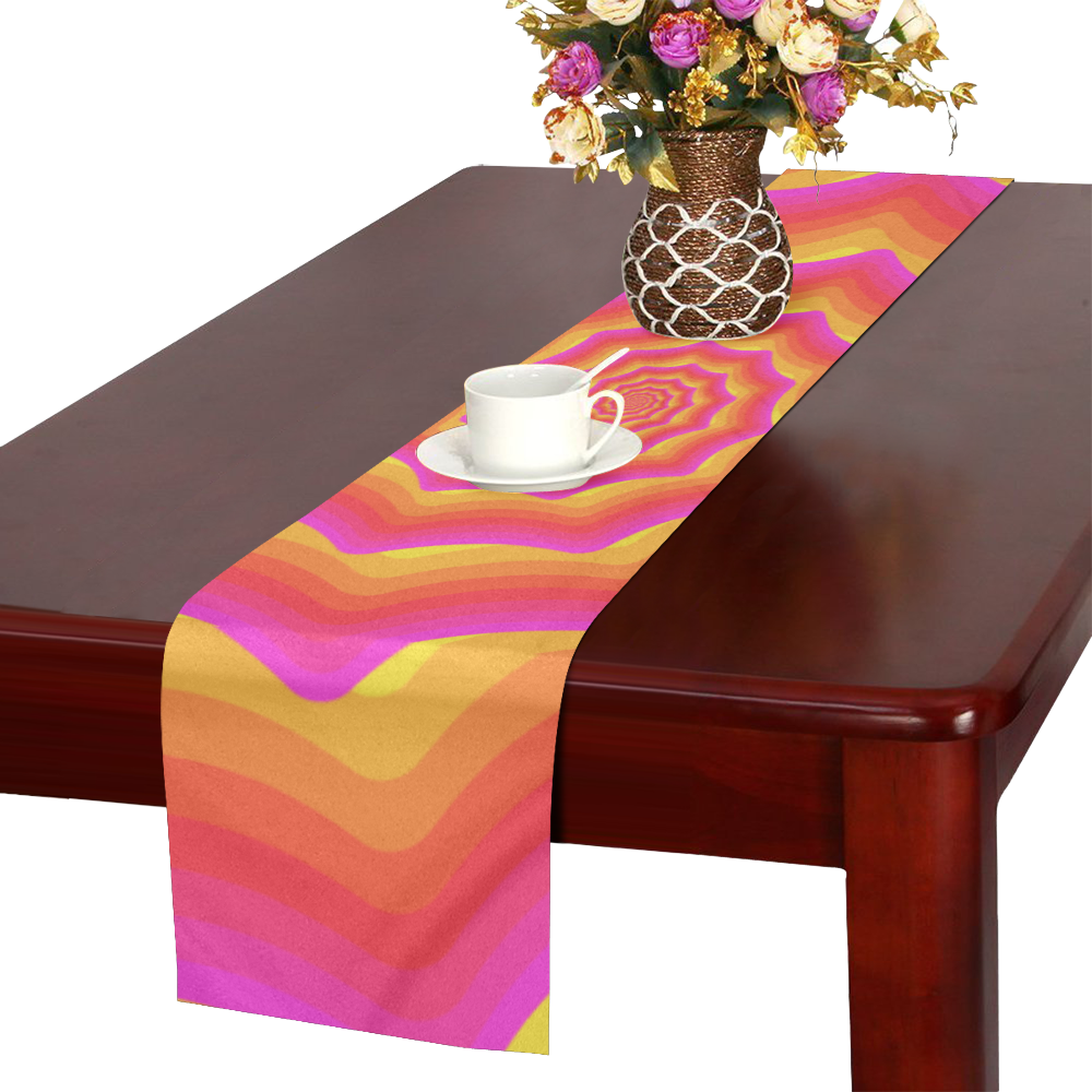 Pink yellow shell Table Runner 16x72 inch