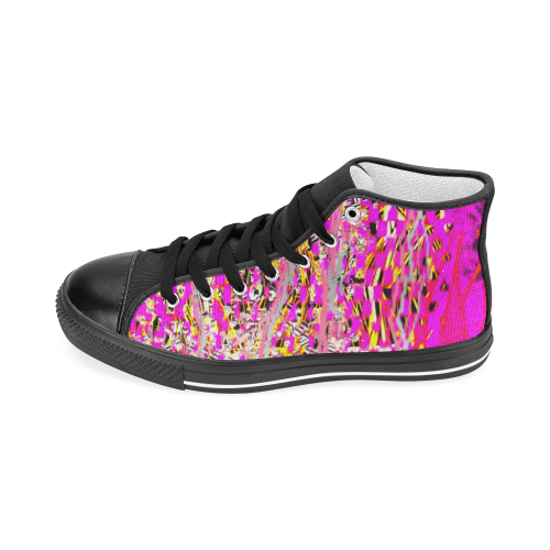 Hot pink mess Graffitti style design Created by FlipStylez Designs Women's Classic High Top Canvas Shoes (Model 017)