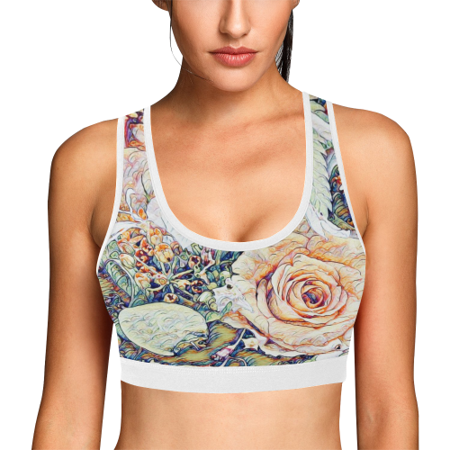 Impression Floral 10191 by JamColors Women's All Over Print Sports Bra (Model T52)