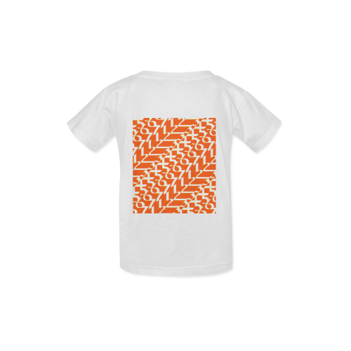 NUMBERS Collection Logo/1234567 Orange/White Kid's  Classic T-shirt (Model T22)