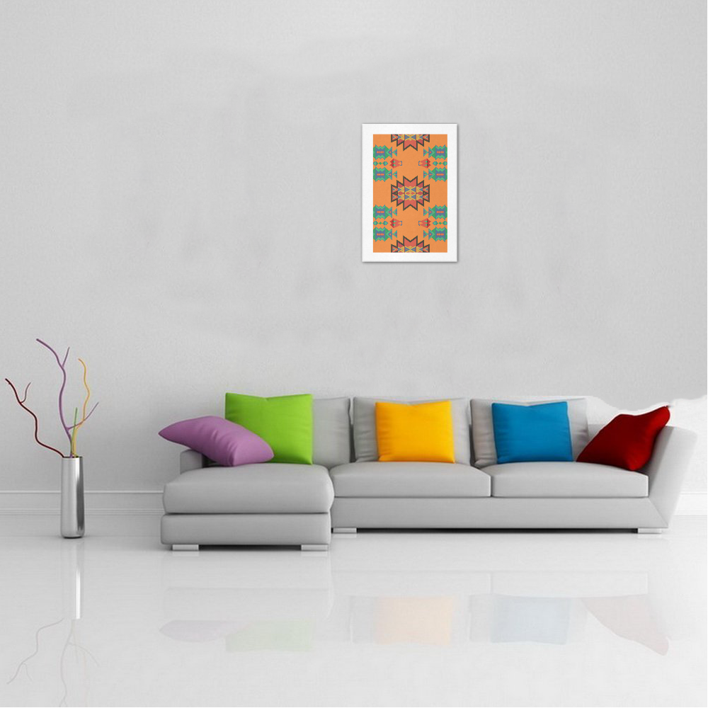 Misc shapes on an orange background Art Print 13‘’x19‘’