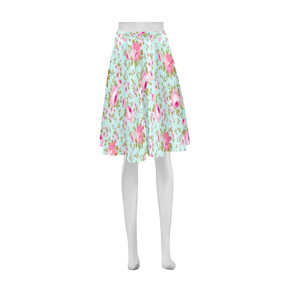 Peony Pattern Athena Women's Short Skirt (Model D15)