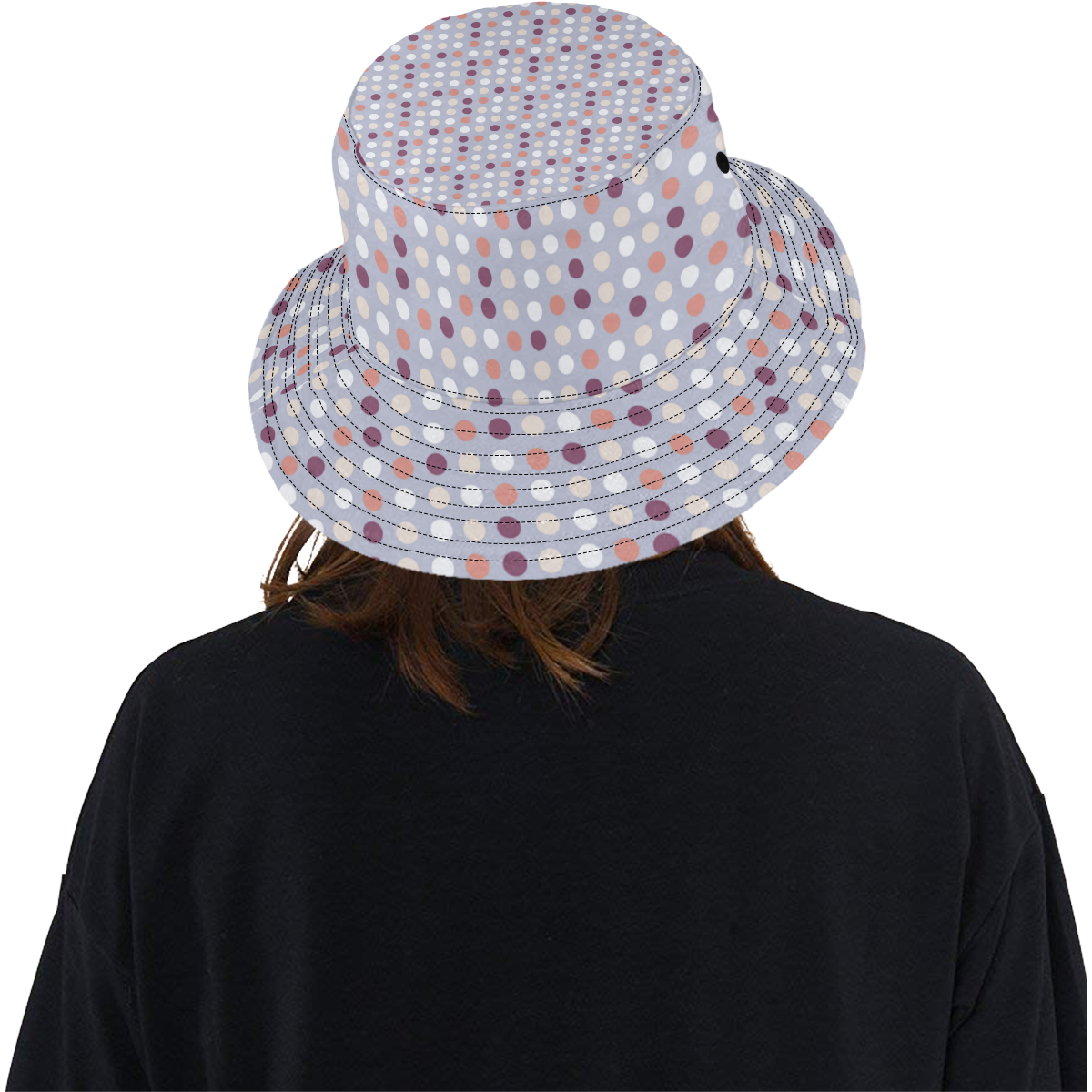 pink purple white eggs on lilac All Over Print Bucket Hat