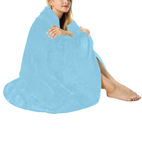 color baby blue Circular Ultra-Soft Micro Fleece Blanket 60"