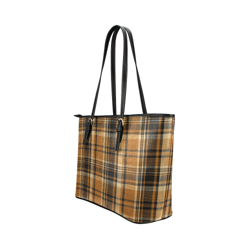 TARTAN DESIGN Leather Tote Bag/Large (Model 1651)