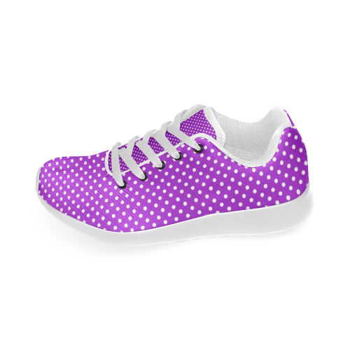 Lavander polka dots Women's Running Shoes/Large Size (Model 020)