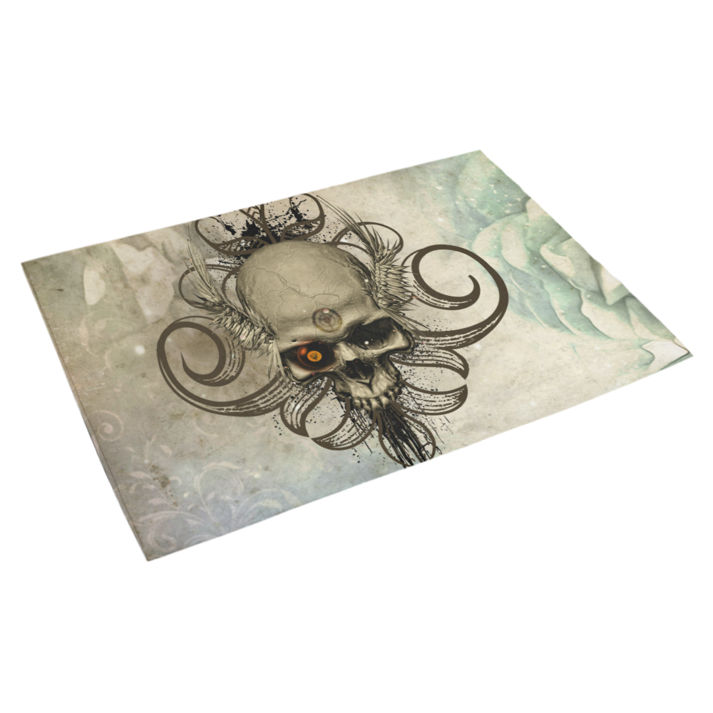 Creepy skull, vintage background Azalea Doormat 30" x 18" (Sponge Material)
