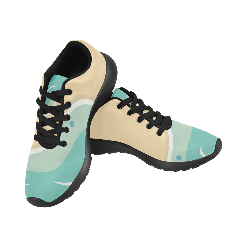 Running shoes sea blue gold Women’s Running Shoes (Model 020)