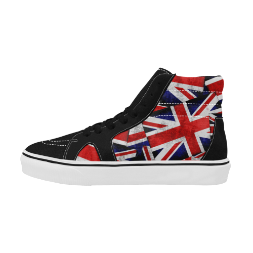 Union Jack British UK Flag Women's High Top Skateboarding Shoes/Large (Model E001-1)