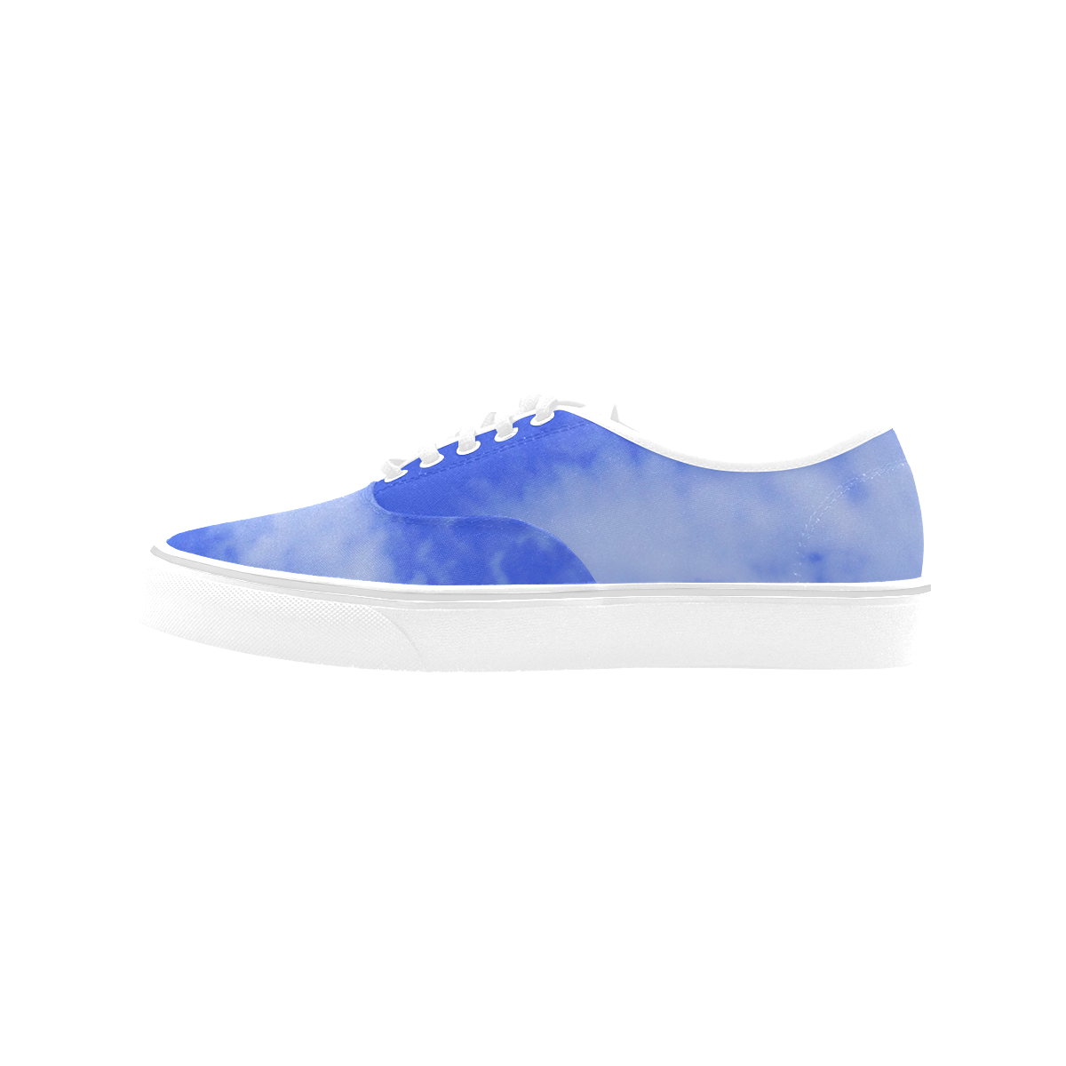 Blue Clouds white sole Classic Men's Canvas Low Top Shoes (Model E001-4)