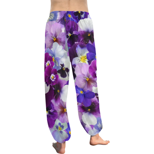 Pretty Purple Pansies Women's All Over Print Harem Pants (Model L18)