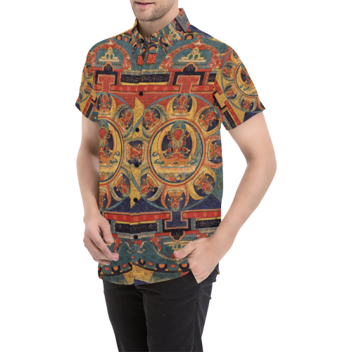 Protection, by Ivan Venerucci Italian Style Men's All Over Print Short Sleeve Shirt (Model T53)