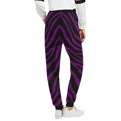 Ripped SpaceTime Stripes - Purple Unisex All Over Print Sweatpants (Model L11)
