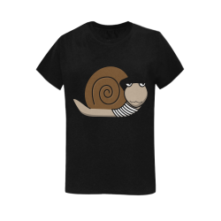 Escargot ~ French Snail Women's T-Shirt in USA Size (Two Sides Printing)