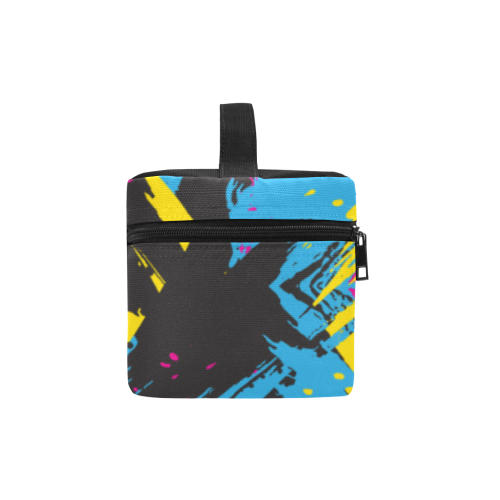 Colorful paint stokes on a black background Cosmetic Bag/Large (Model 1658)
