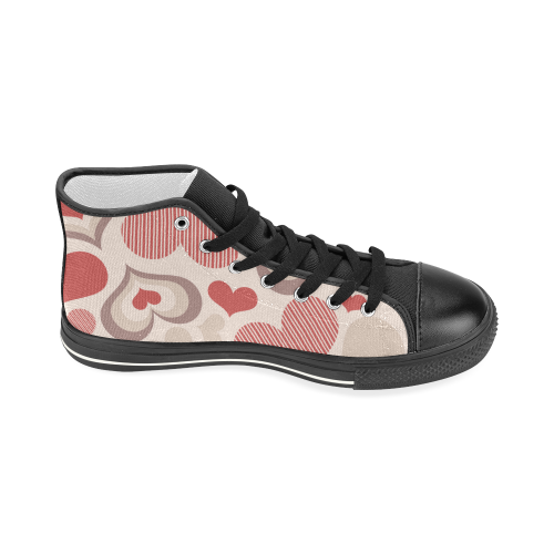 Hearts Wow Women's Classic High Top Canvas Shoes (Model 017)