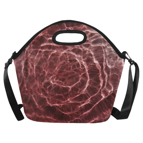 Dark Pink Spiral Neoprene Lunch Bag/Large (Model 1669)