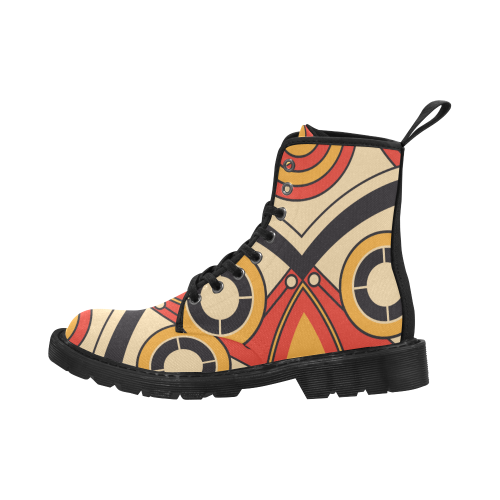 Geo Aztec Bull Tribal Martin Boots for Men (Black) (Model 1203H)