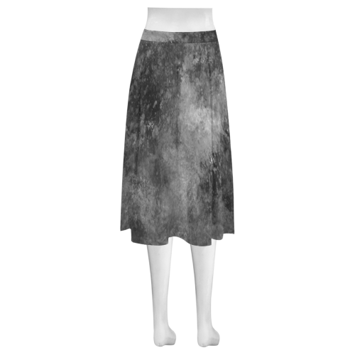 Black Grunge Mnemosyne Women's Crepe Skirt (Model D16)