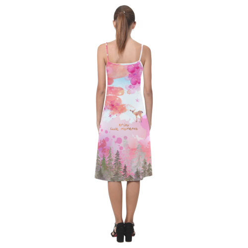 Little Deer in the Magic Pink Forest Alcestis Slip Dress (Model D05)