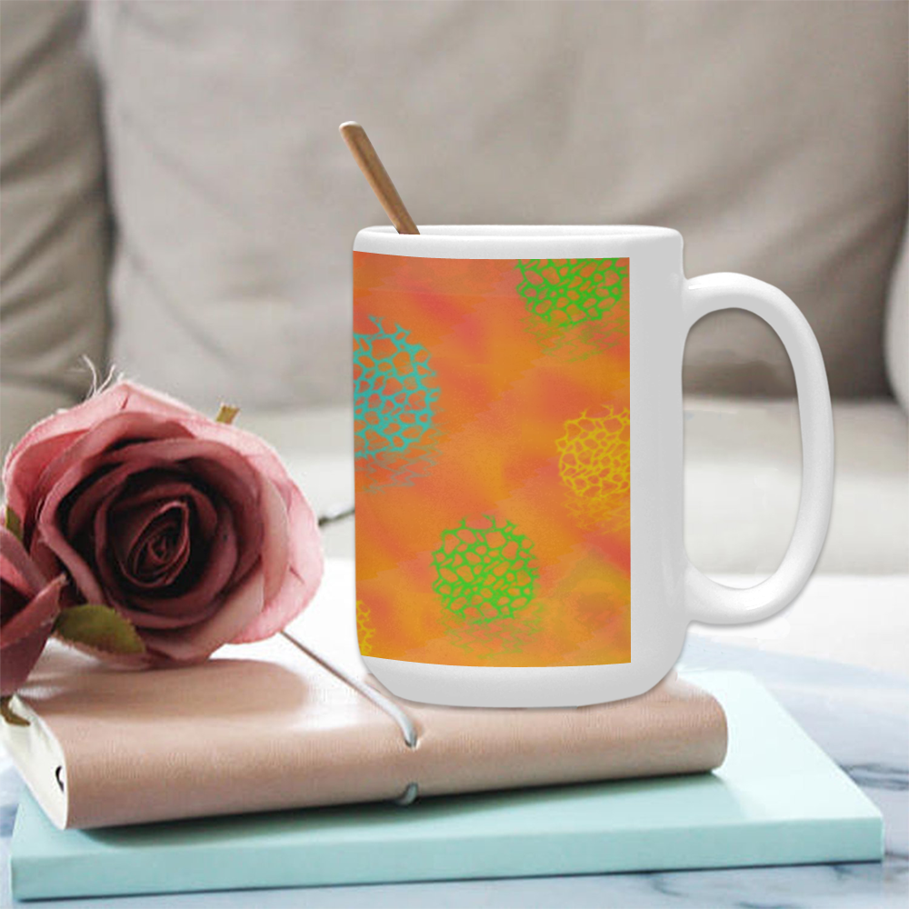Ripple Peach Custom Ceramic Mug (15OZ)