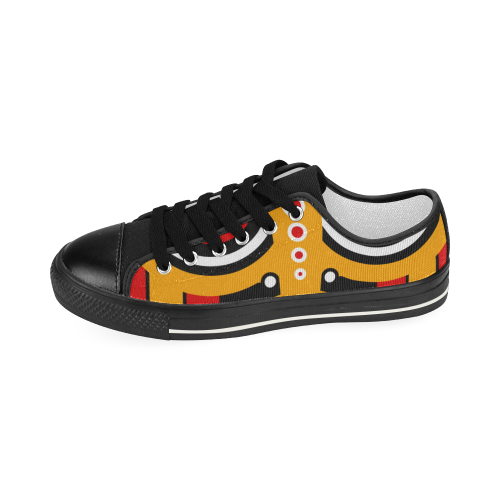 Red Yellow Tiki Tribal Women's Classic Canvas Shoes (Model 018)