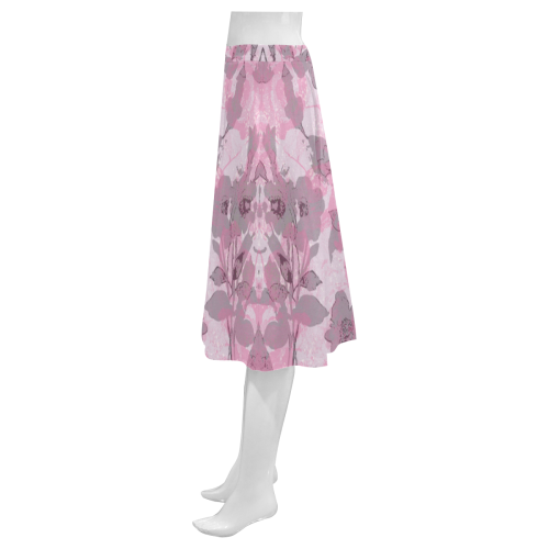 Pink Summer Mnemosyne Women's Crepe Skirt (Model D16)