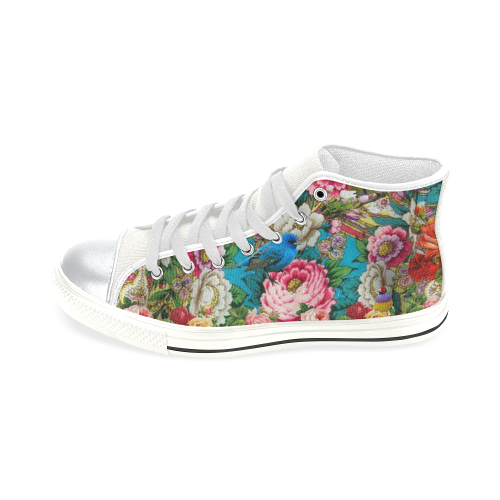 Russian Bird Forest High Top Canvas Shoes for Kid (Model 017)