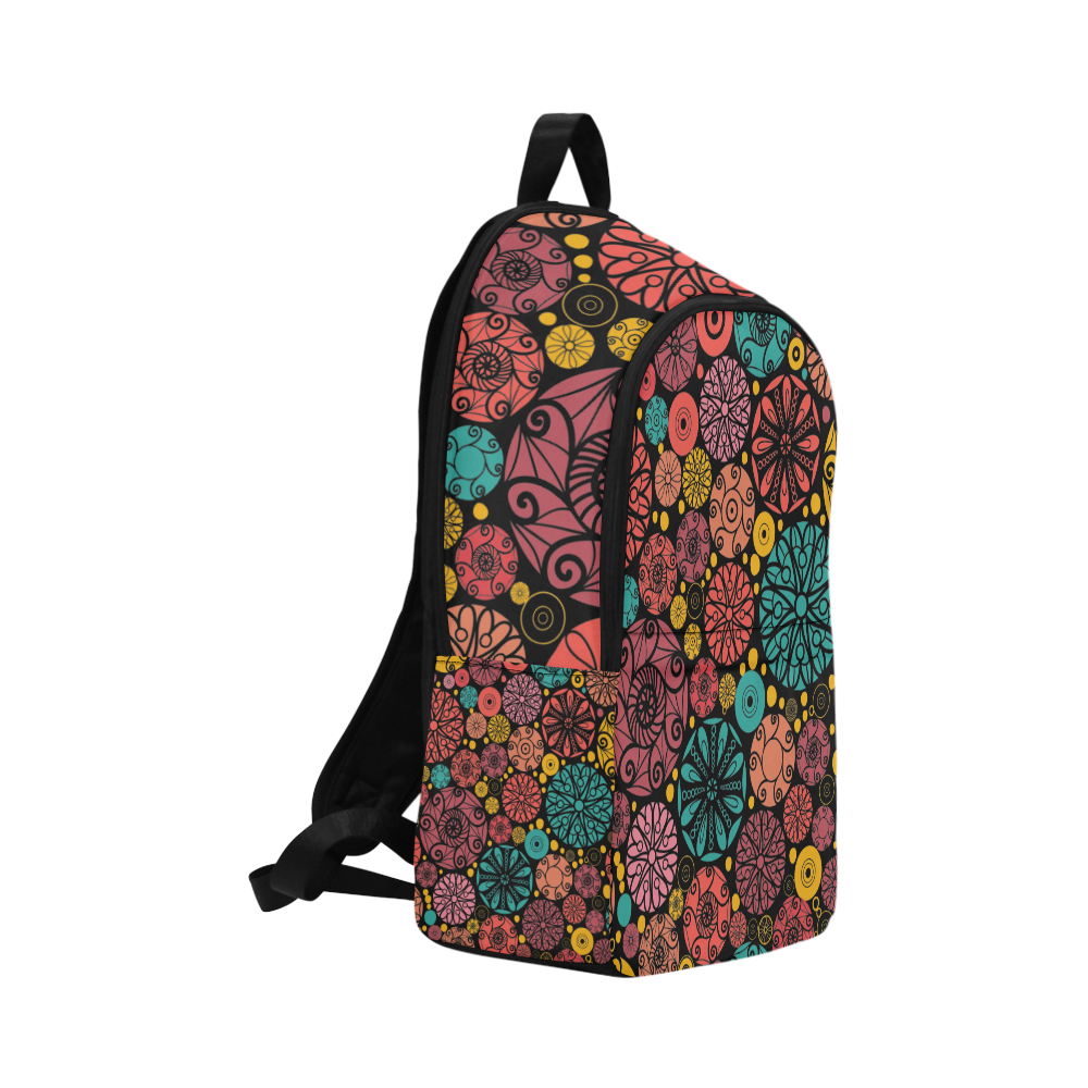 mandalas black Fabric Backpack for Adult (Model 1659)