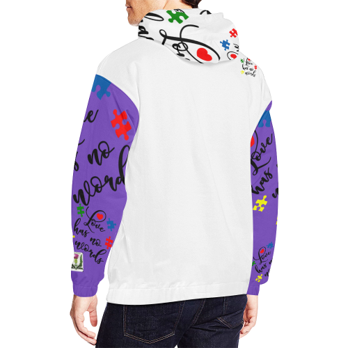 Fairlings Delight's Autism- Love has no words Men's Hoodie 53086Gg2 All Over Print Hoodie for Men (USA Size) (Model H13)