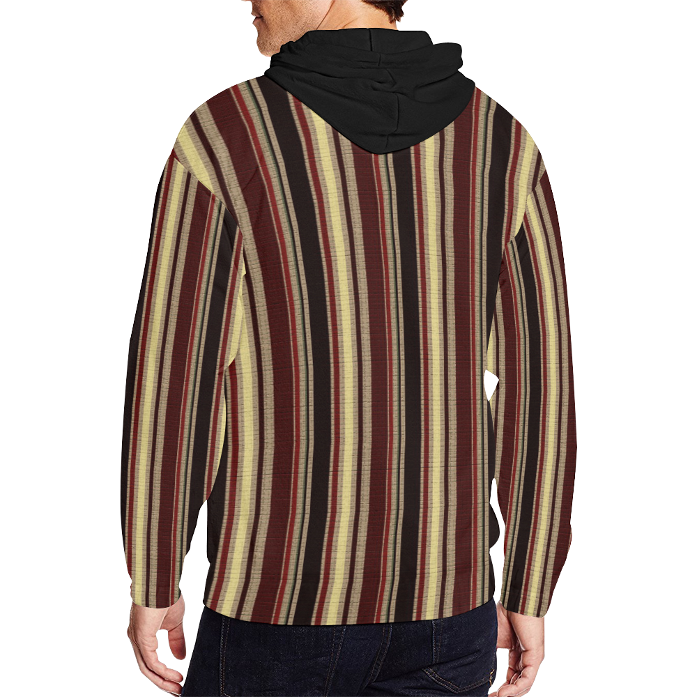 Dark textured stripes All Over Print Full Zip Hoodie for Men/Large Size (Model H14)