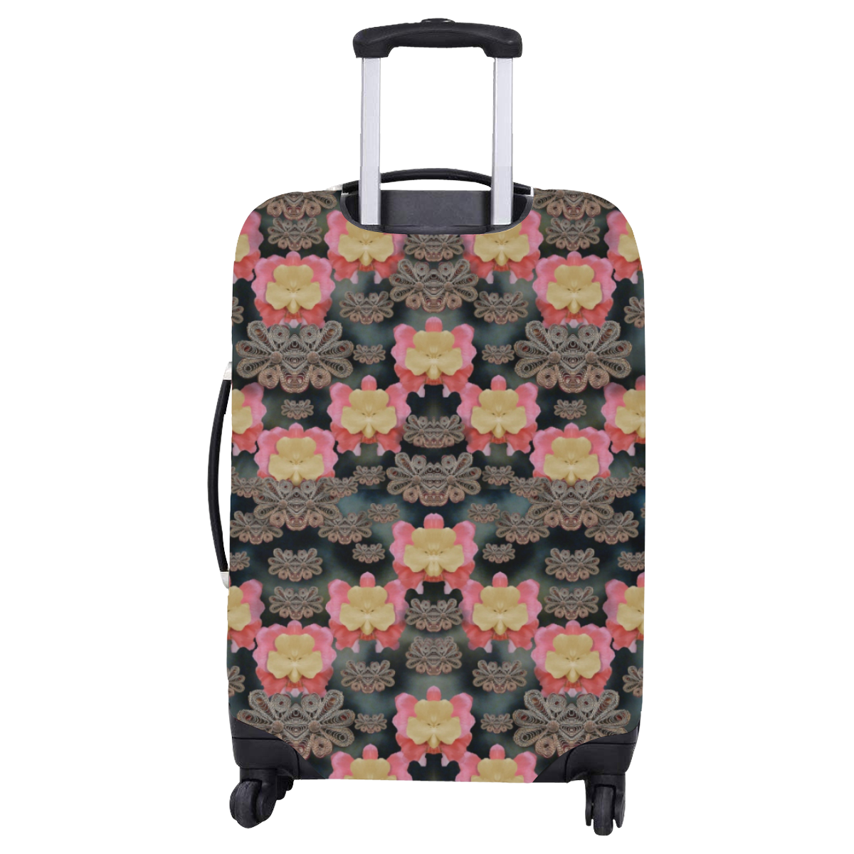 Heavy Metal meets power of the big flower Luggage Cover/Large 26"-28"