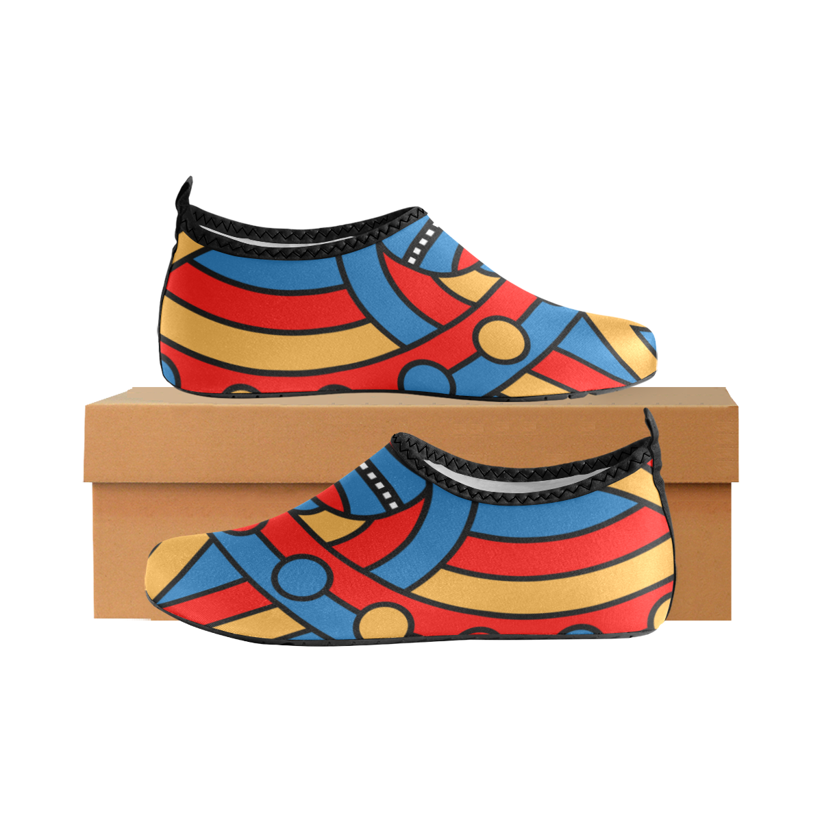 Aztec Maasai Lion Tribal Men's Slip-On Water Shoes (Model 056)