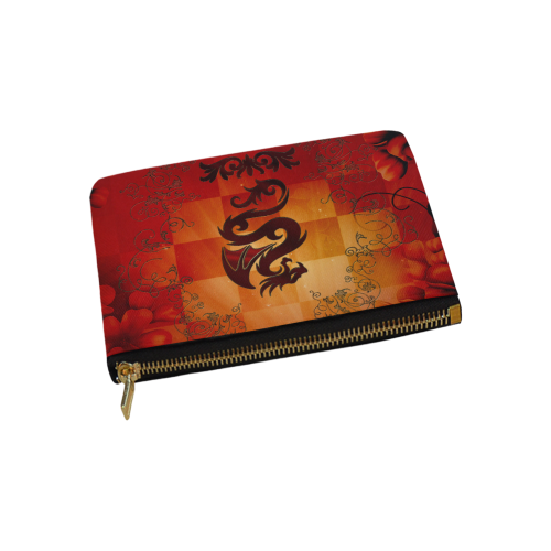 Tribal dragon  on vintage background Carry-All Pouch 9.5''x6''