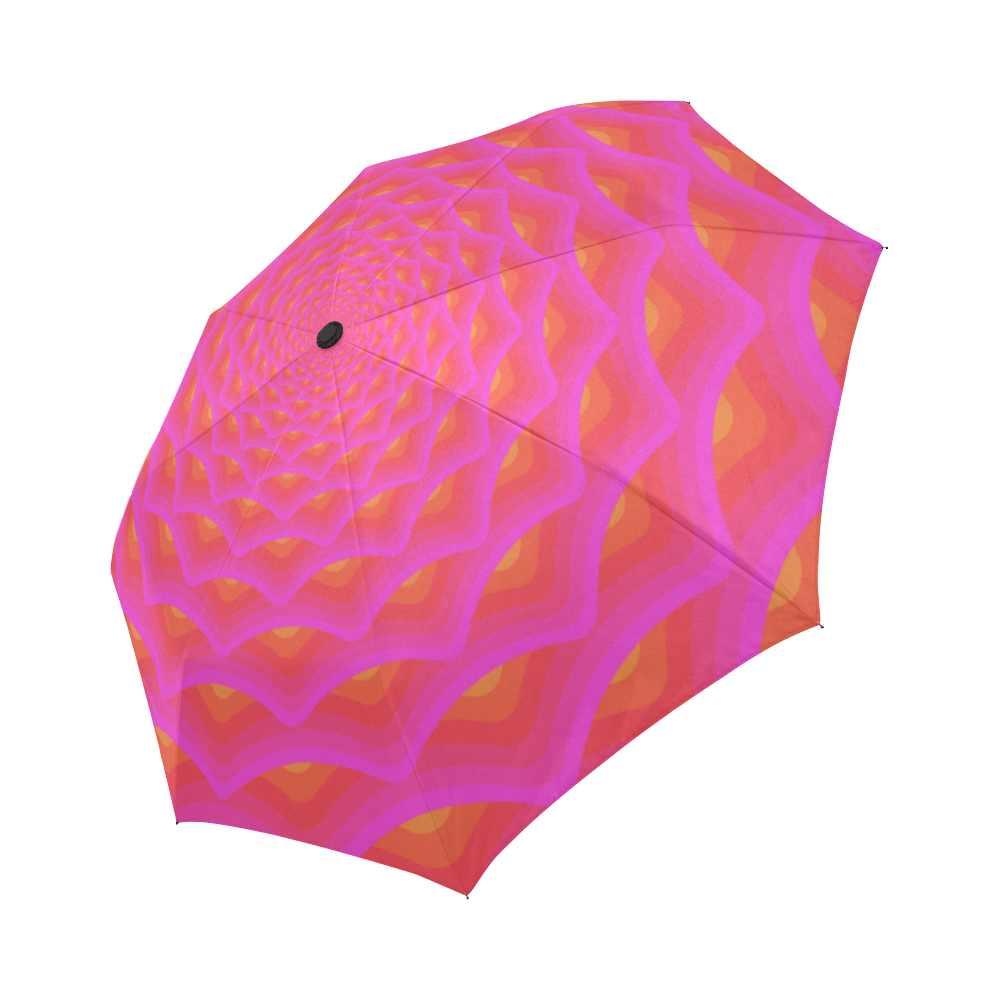 Pink net Auto-Foldable Umbrella (Model U04)