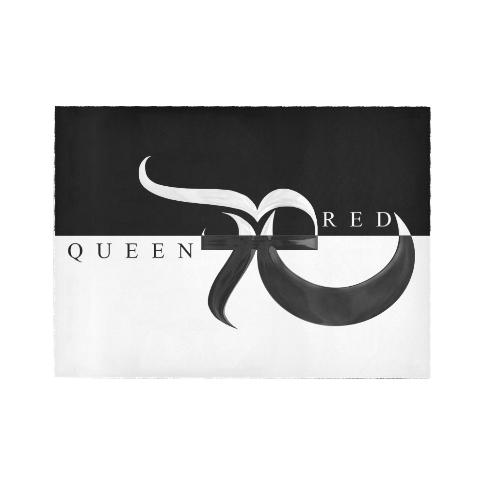 Red Queen Black & White Area Rug7'x5'