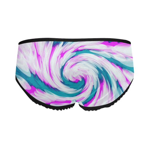 Turquoise Pink Tie Dye Swirl Abstract Women's All Over Print Classic Briefs (Model L13)