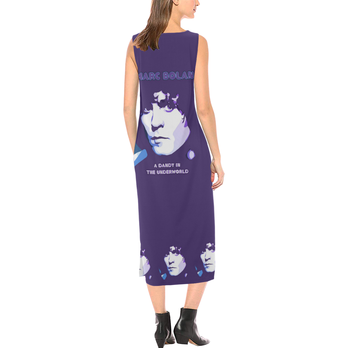 DANDY PURPLE SLEEVELESS DRESS Phaedra Sleeveless Open Fork Long Dress (Model D08)