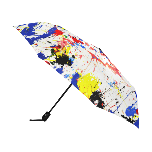 Blue and Red Paint Splatter Anti-UV Auto-Foldable Umbrella (U09)