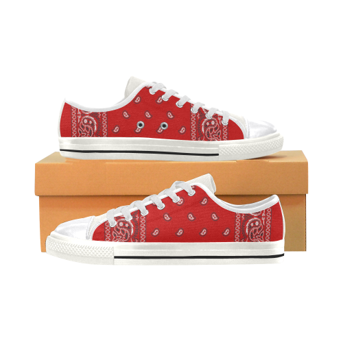 Red Bandana Women's Classic Canvas Shoes (Model 018)